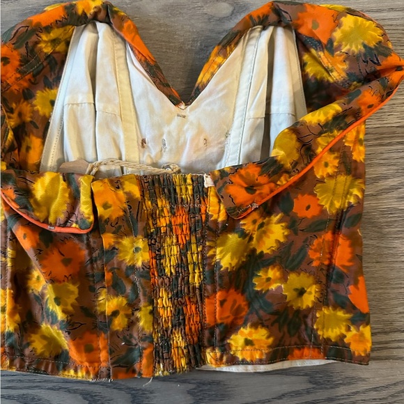 Vintage Handstitched Floral Corset Tube Top - Picture 2 of 3